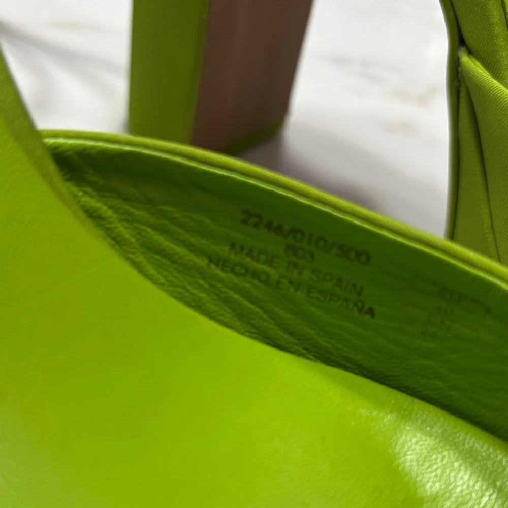 Zara Lime Green Platform Ankle-Tie Heels